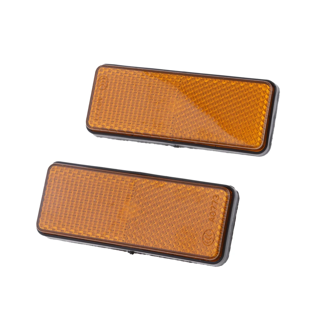 Universal Rectangle Reflectors for Motorcycle ATV Bikes Scooter Yellow