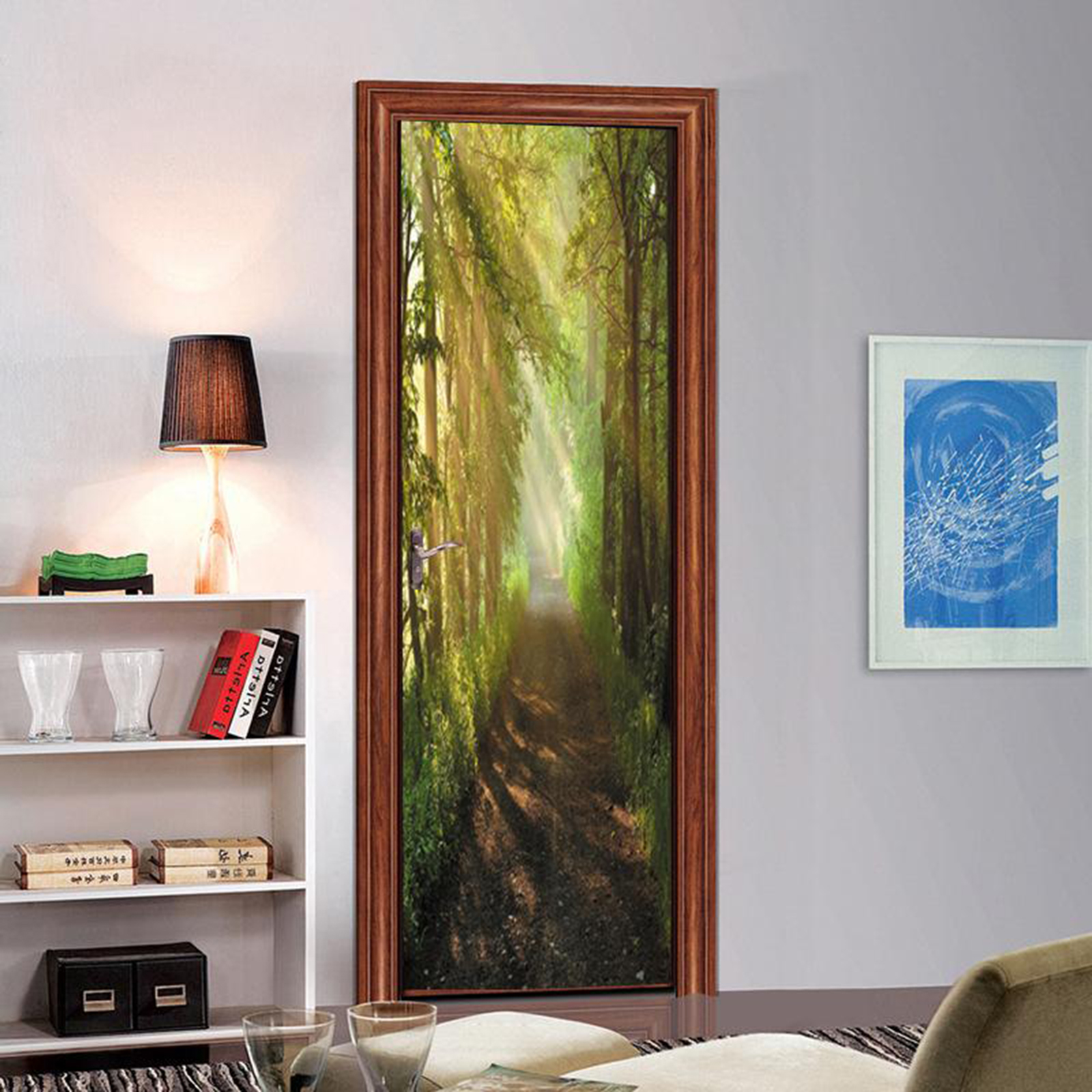 3D Door Decal Door Stickers Decor Door Mural Removable Vinyl Door Wall Mural Door Wallpaper for Home Decor