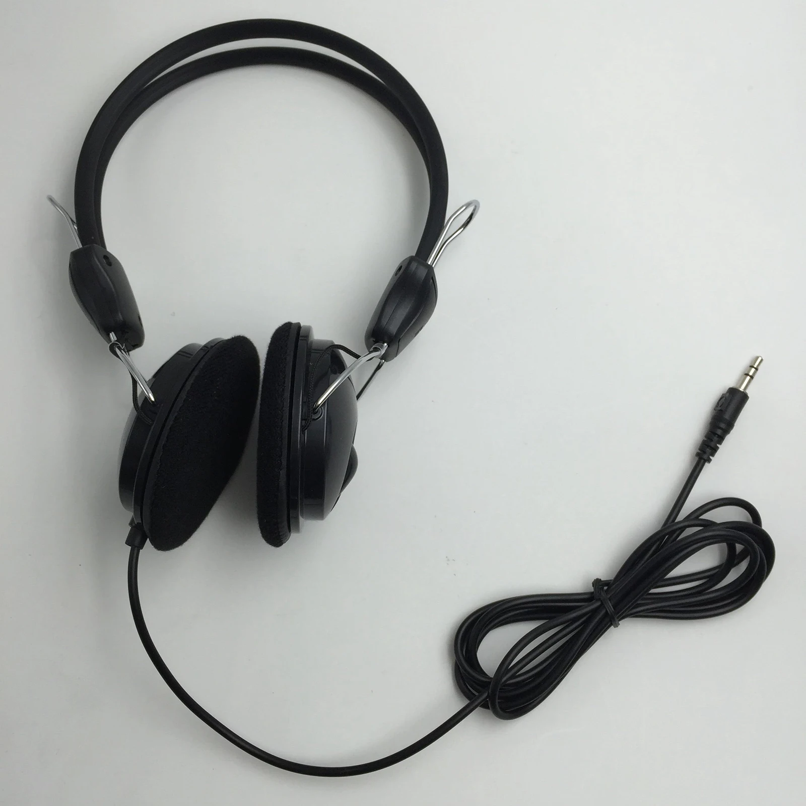 Black Headphones w/ Wire & Ear Cushion, for Metal Detectors Use, Portable and Lightweight