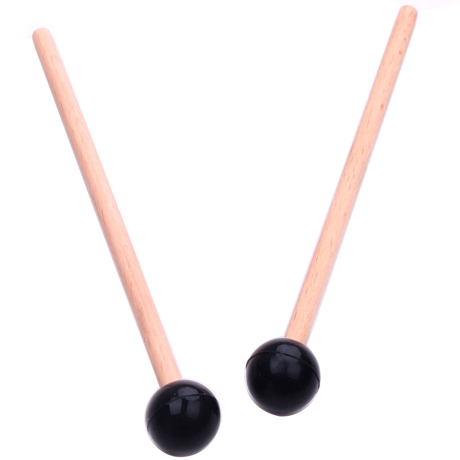 2x Professional Solid Wood Drumstick Rubber Head Marimba Mallets Accessories