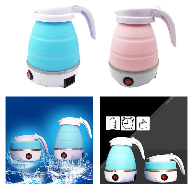 Small Electric Kettle Stainless Steel, 0.6L Portable Travel Kettle