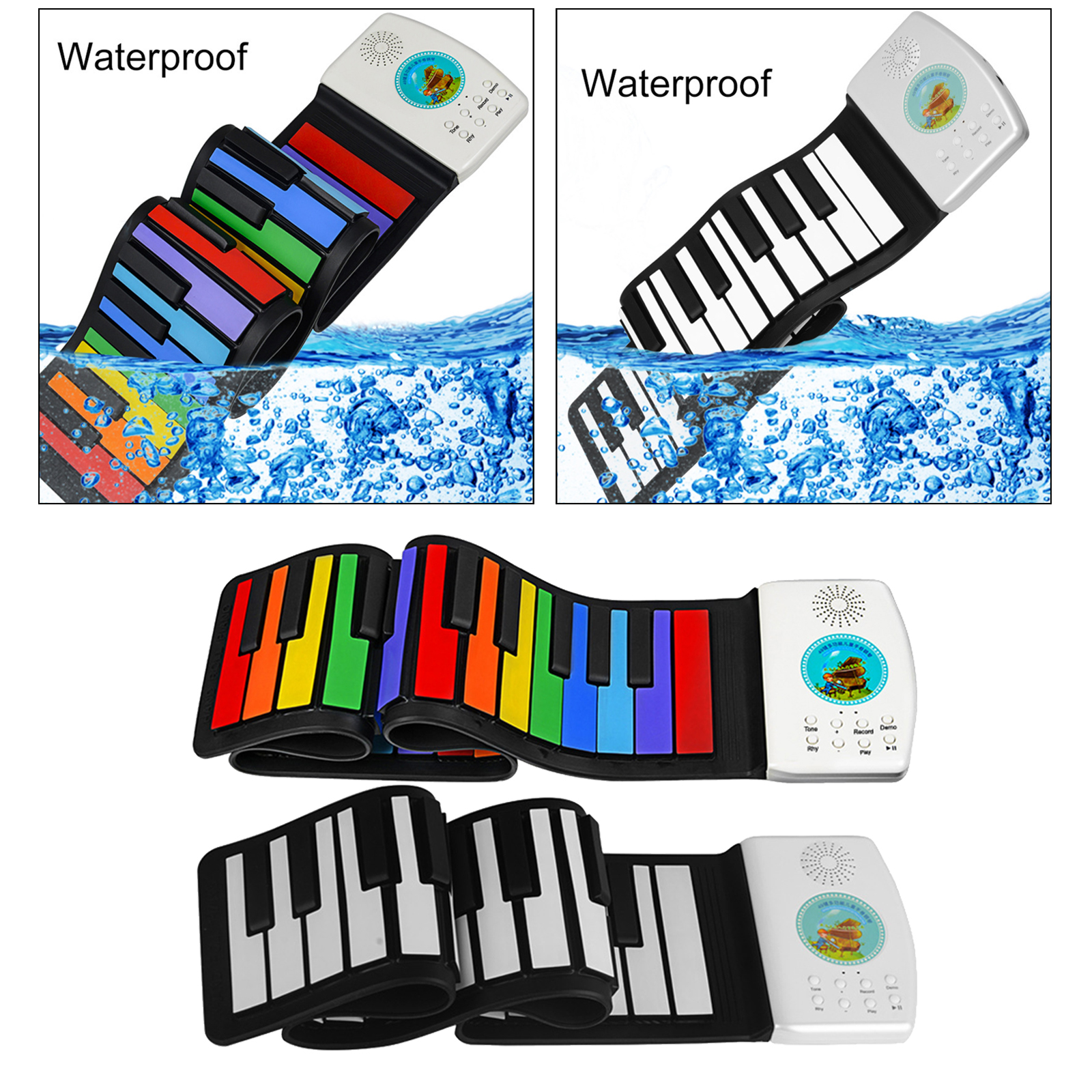 Roll Up Piano Folding Silicone Roll Up Keyboard Early Learning Education Toy