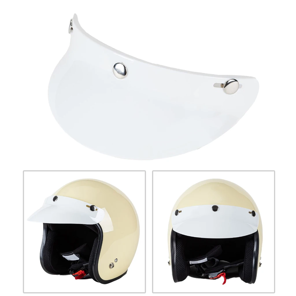 3-Snap Helmet Peak Shield Open Face Retro Motorcycle Helmet Sun Shade Protector Shield,15cm x 5cm