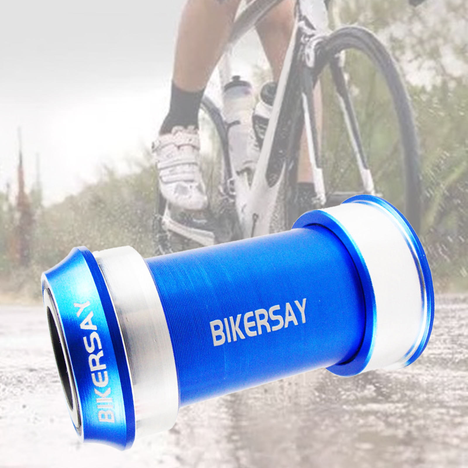 Bike Bottom Bracket Hollow Pressfit Blue Waterproof Road Bicycle Hollow BB Replacement for 24mm Through Axle Repair