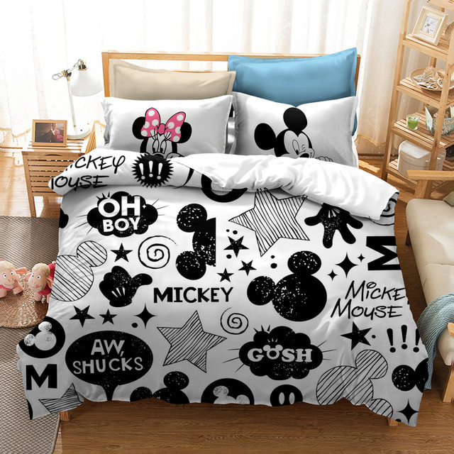 Children Cartoon Disney Mickey Mouse Minnie Mouse 3d Duvet Cover Pillowcase  Bedding Sets for Boys Girls Kids Adult Home Decor - AliExpress