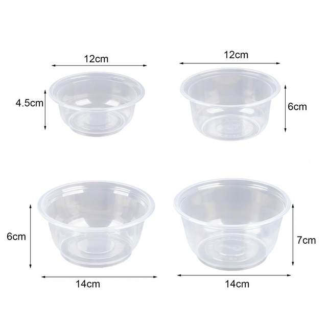 50Pcs/Set 300/380/600/720ml Disposable Plastic Bowls Thicken Food Bowl  Heat-resistant Round Shape Soup Bowl Dessert Bowls - AliExpress