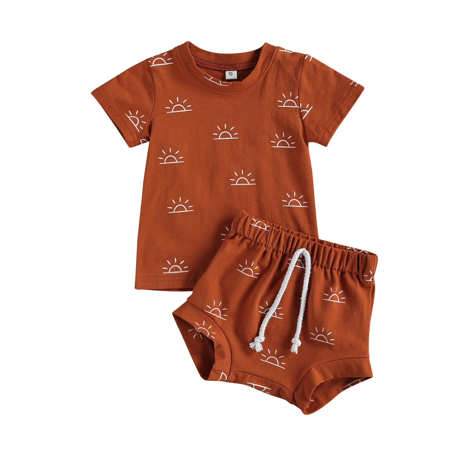 baby clothing set essentials Newborn Infant Baby 2pcs Summer Outfit Casual Set Short Sleeve Sun Print Tops+Shorts Set for Kids Boys Girls Home Wear sun baby clothing set