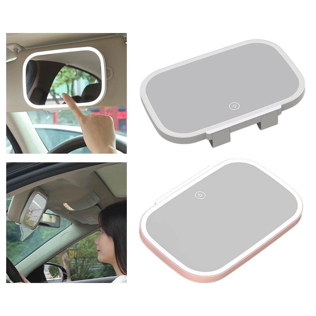 Auto Vanity Mirror with LED Lights with Touch Screen 7.8inch Three-Speed Dimming Portable Rear View Mirror for Adult Unisex Men