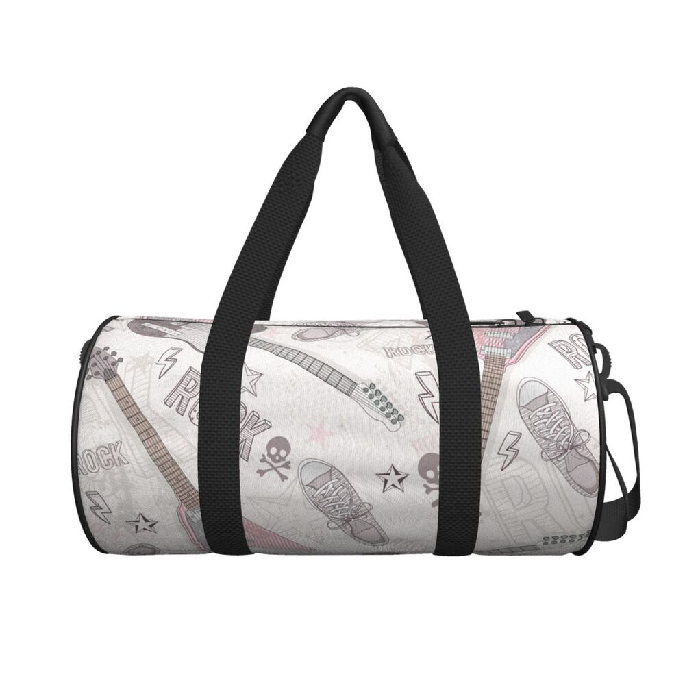 Viagem duffel bolsa bonito guitarras sapatos crânios