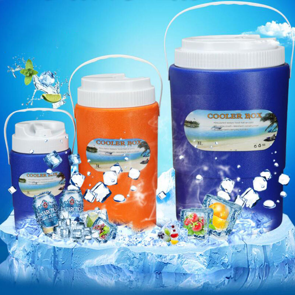 3 Pcs Heavy-Duty Cooler, Ice Bucket Insulated Box for Camping Picnic Lunch Food Beverage Ice Cooler Storage 1L+3L+8L