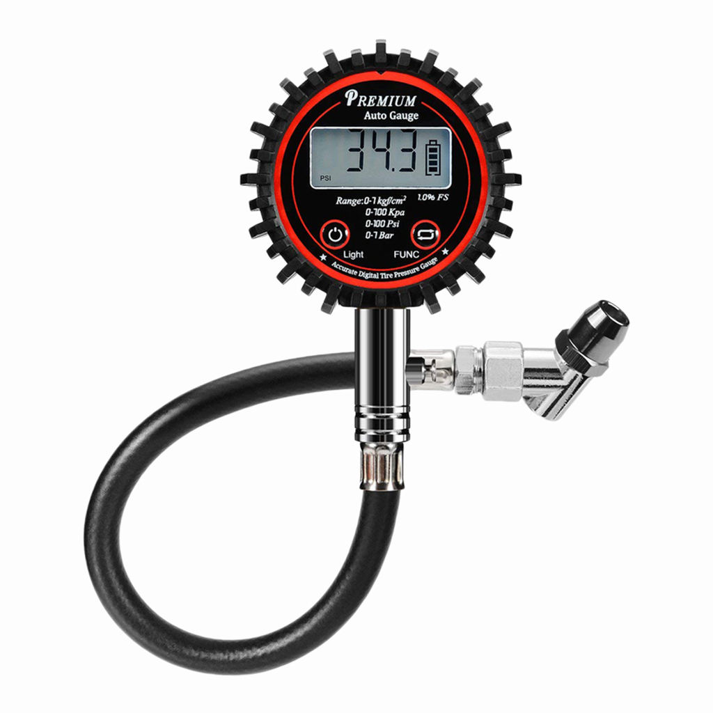 High Accuracy 100 PSI LCD Digital Tire Air Pressure Guage for Car Bike