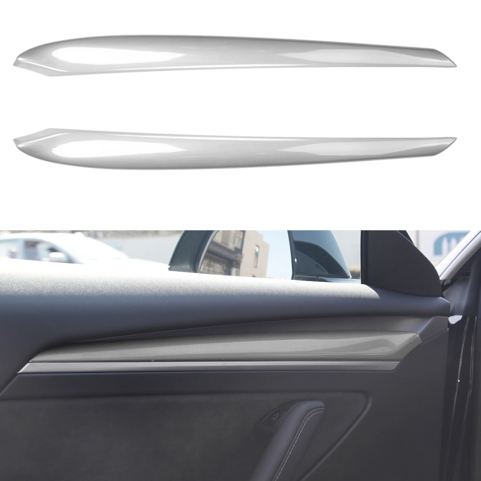 Car Door Inner Panel Molding Trim, Door Cover Trim, Designed for Tesla Model 3/Y Auto Accessories Interior Modification Styling