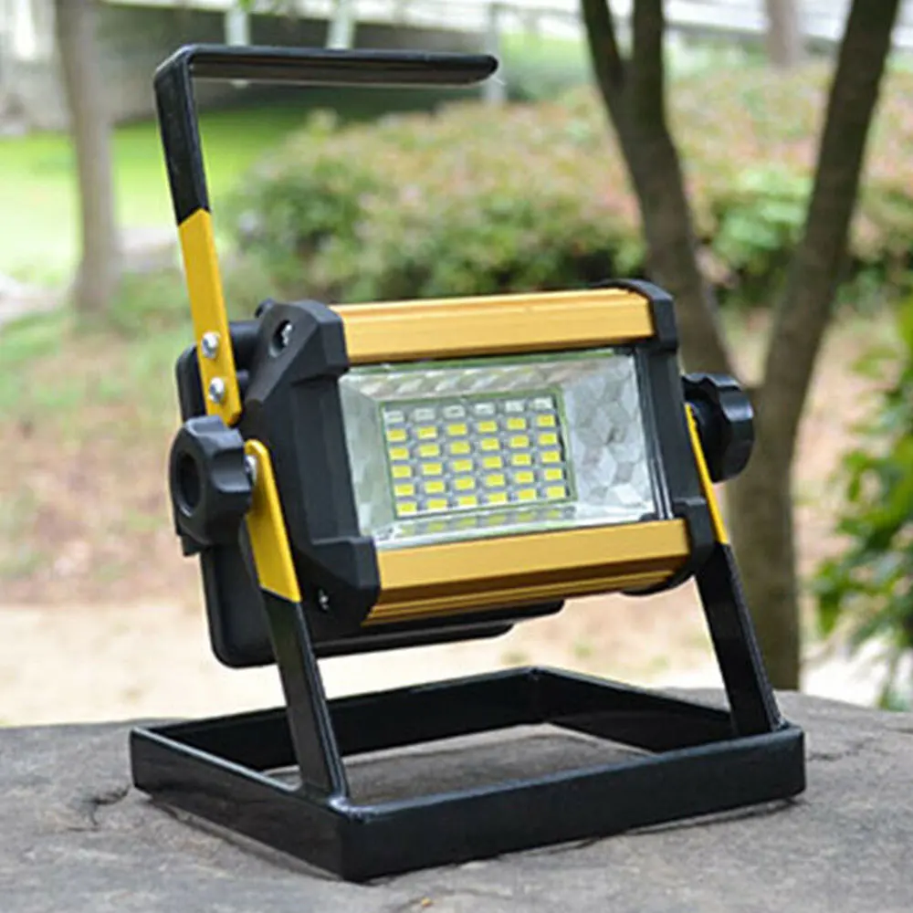50W Rechargeable 36 LED Flood Spot Light Portable Lawn Work Flash Lamp Outdoor 