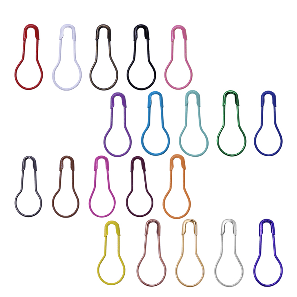 600 Pieces Assorted Bulb Safety Pins Calabash Pins Pear Shaped Pins Knitting Stitch Markers with Storage Box