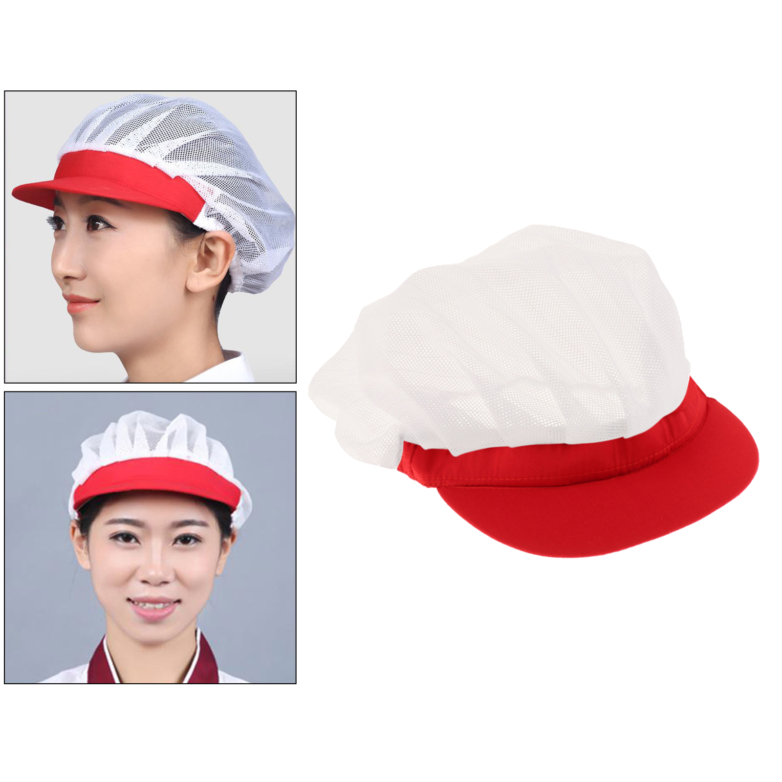 Chef Hats Mesh Kitchen Chef Caps Hair Nets Food Service Hats with Brim,for catering colleges/ schools, restaurants, pubs, cafes