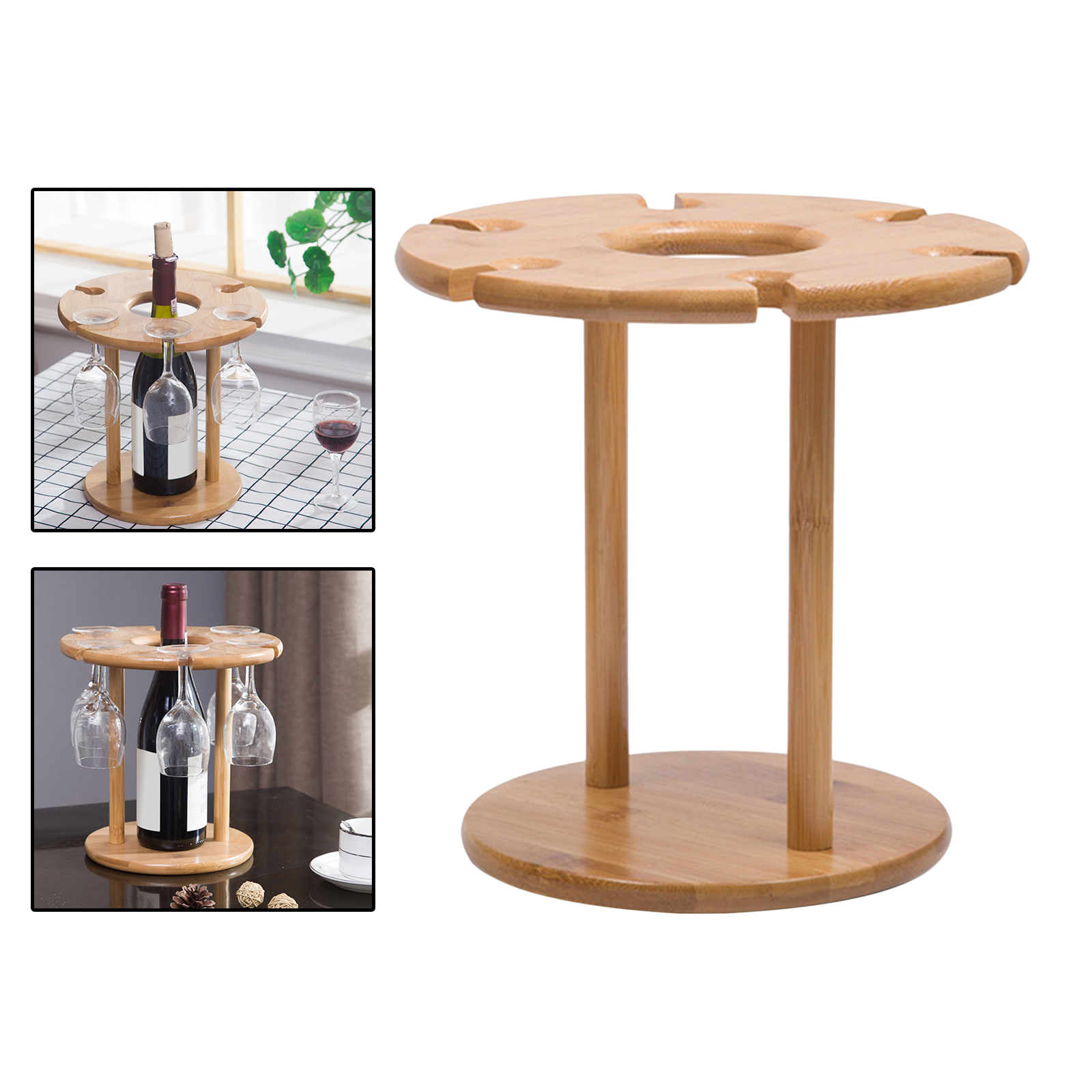 Wine Glass Holder Organizer Bamboo Tabletop Stemware Goblet  Down Drying Racks for Dining Table, Kitchen Countertop