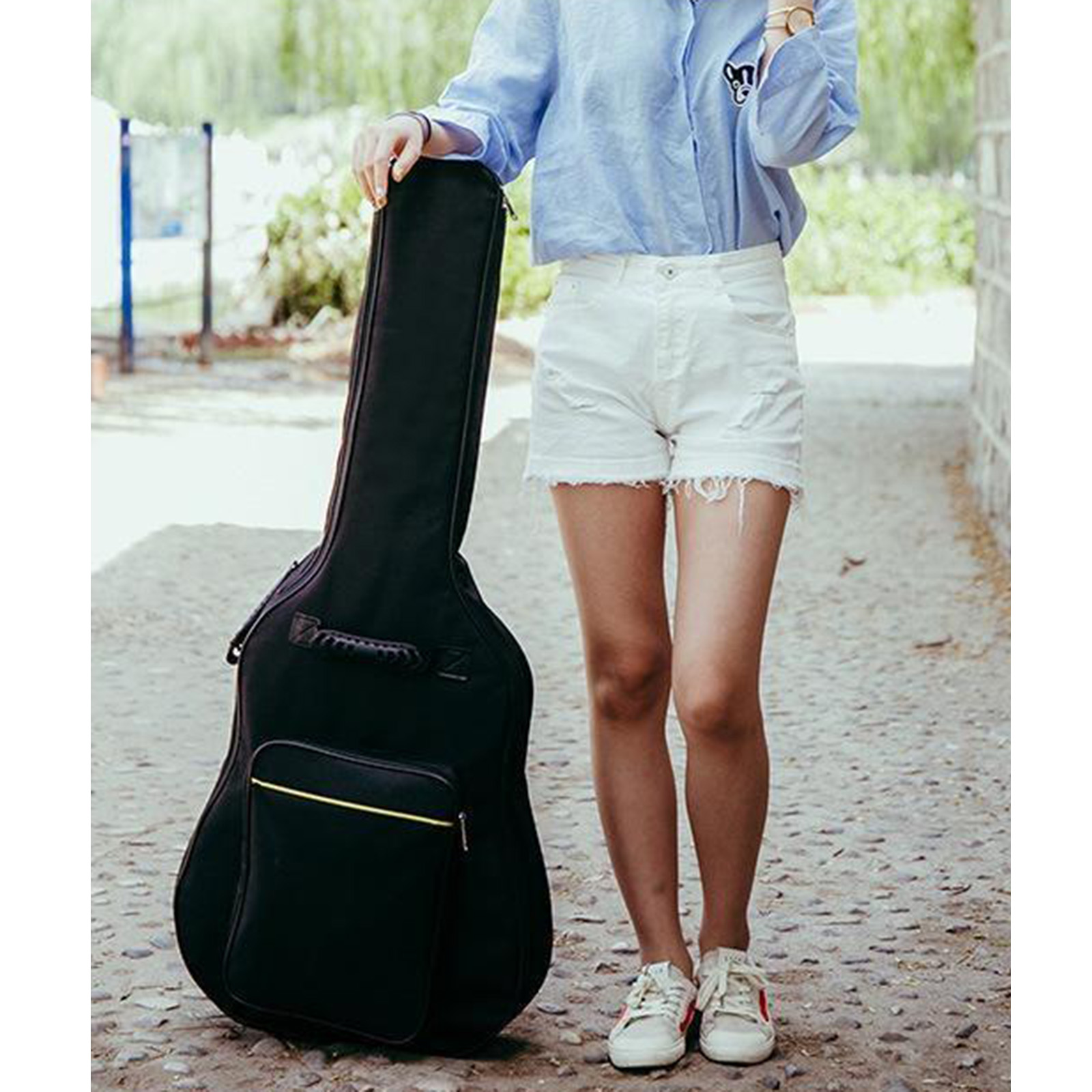 36'' inch Acoustic/Electric Guitar Folk Bag Waterproof Travel Guitar Case Guitar Carrying Bag Cotton Padded Adjustable Strap
