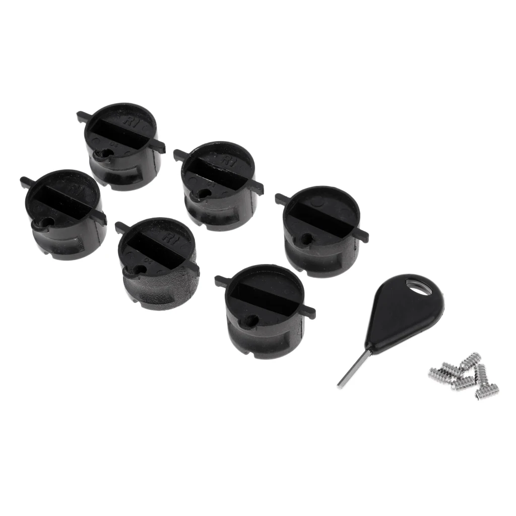 Portable 6Pcs Surf Fins Plug With Grub Screws For Water Sports Surfboard Fin Box With A Fin Key