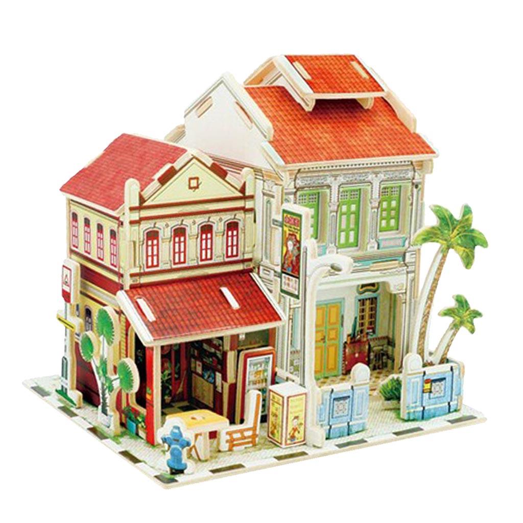1:24 DIY Handicraft Miniature Project 3D Wooden Dolls House - Singapore Historic Shop