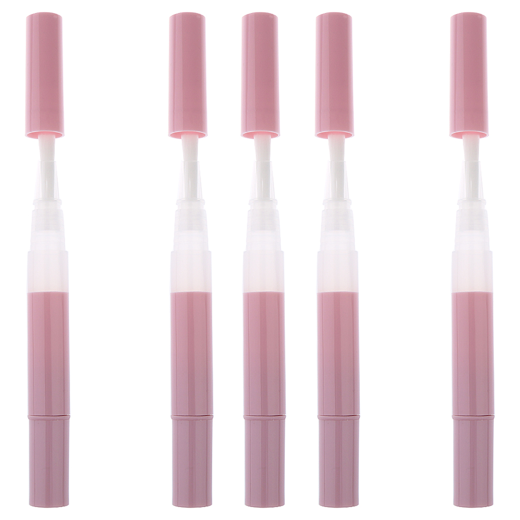 5Pcs 3ml Travel Empty Twist Pen Cosmetic Container Tube Nail Tool Pink