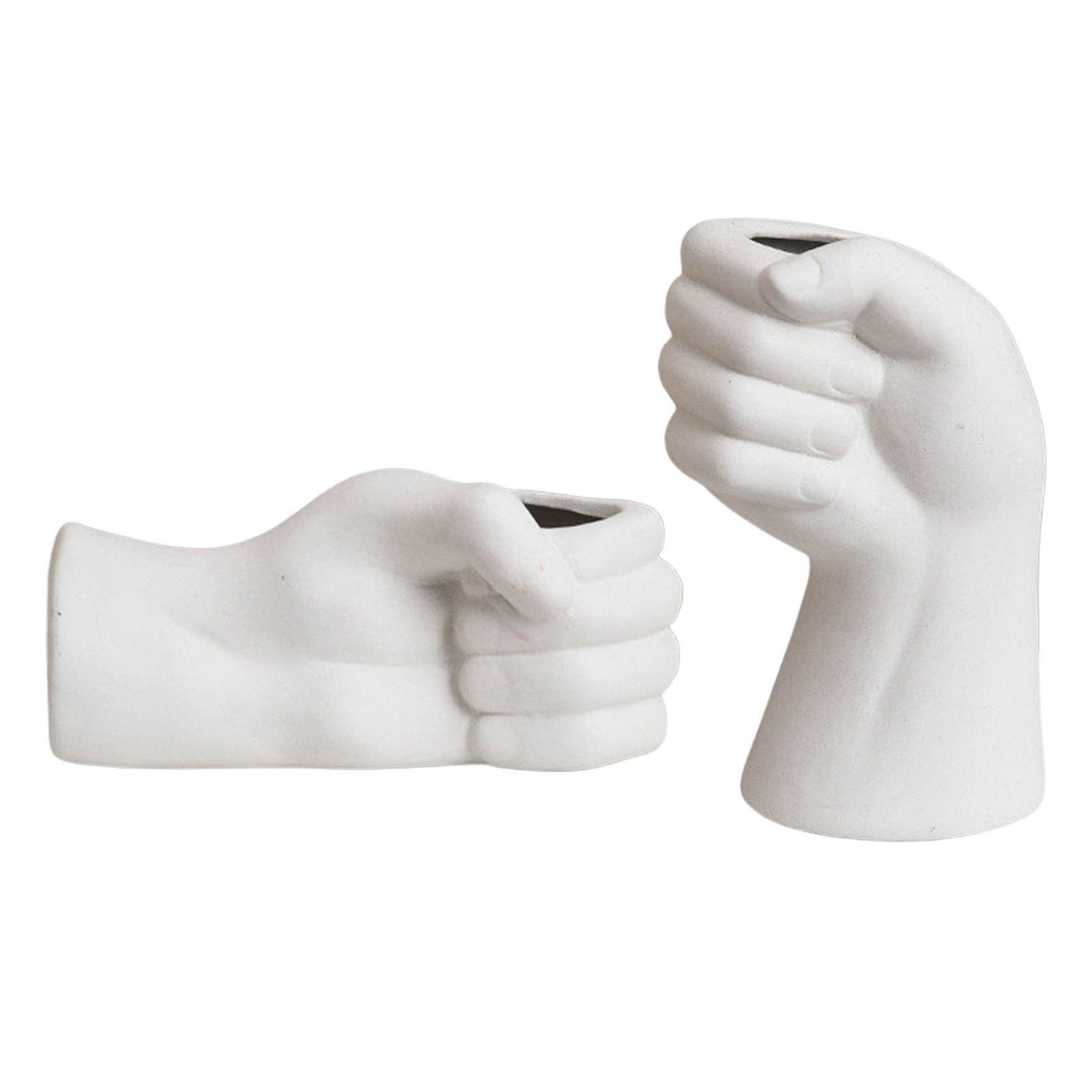 Creative White Ceramic Flower Vases Nordic Hand Shape Vase Sculpture Shelf Desktop Plant Pot Modern Home Office Art Decor Gifts