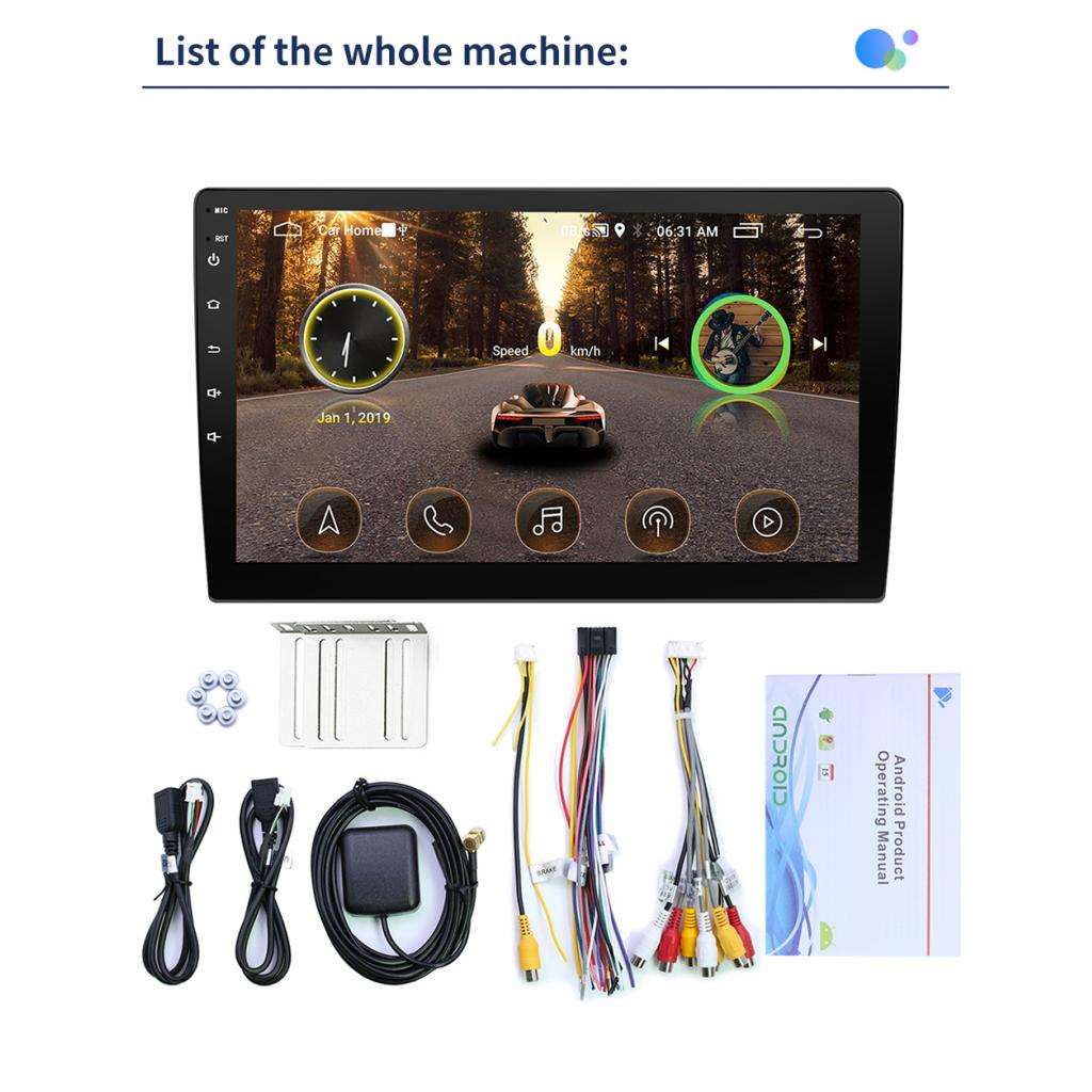 Android 8.1 1 DIN 1+16G 9`` Car FM Radio Stereo GPS Navigation WIFI Headunit