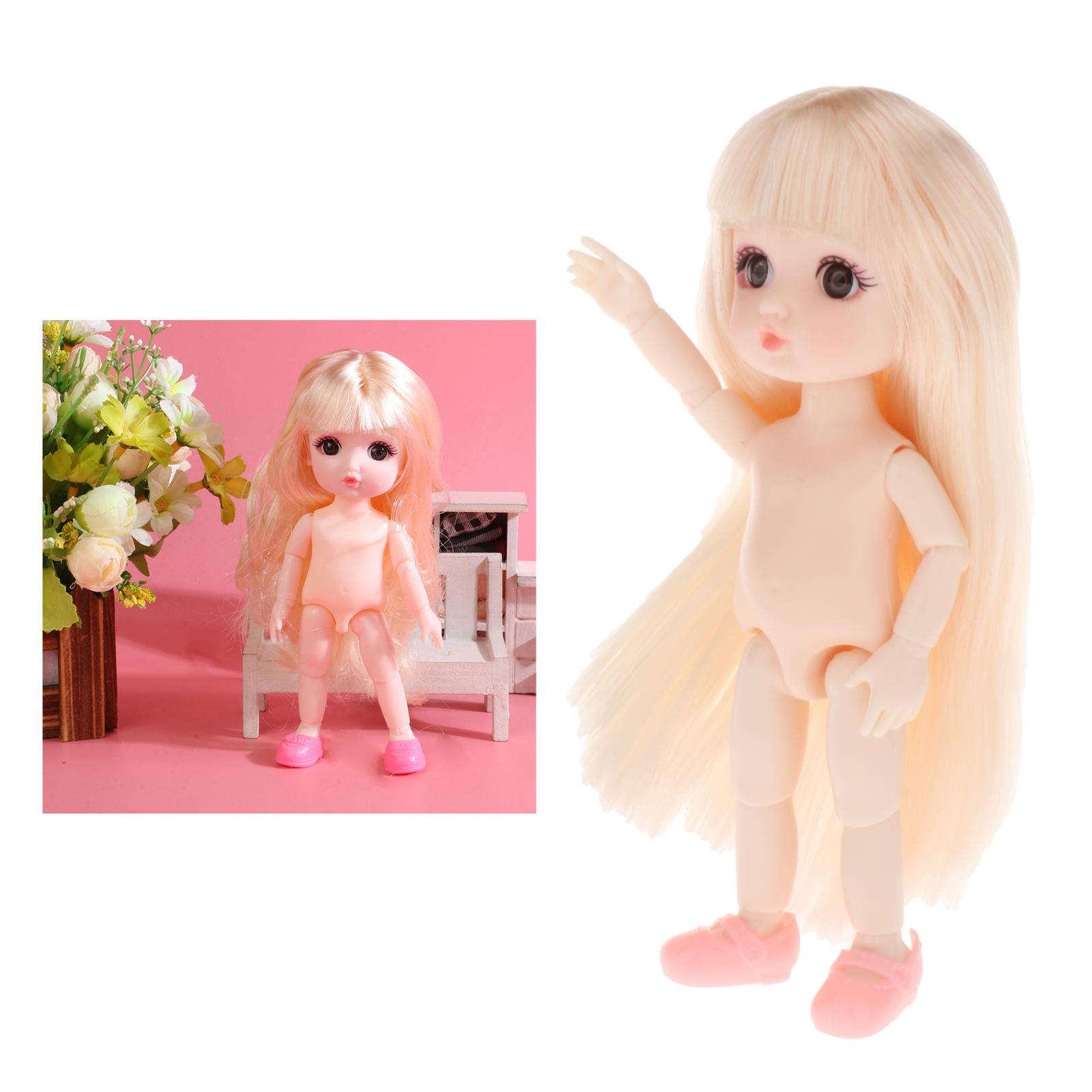 Cute 16cm 1/12 Dolls Baby Naked Girl Fashionable Toy Moveable Jointed Dolls Girl Dolls  For Girls 