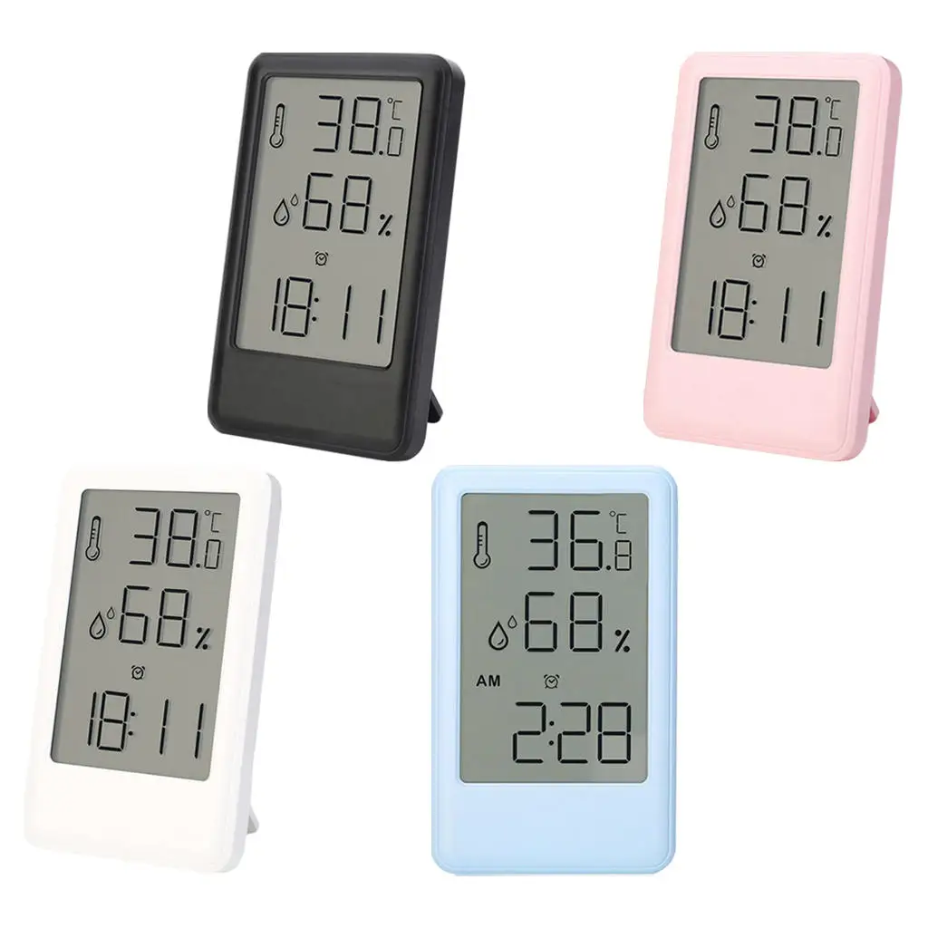 Large Display Digital Alarm Clock Snooze Function Humidity Gauge Table Clock for Bedroom Decoration