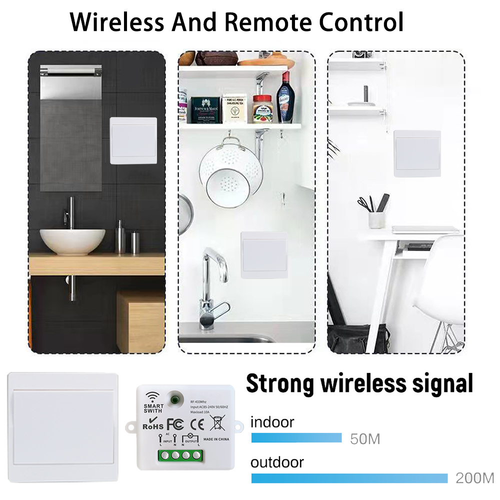 Mini Luz RF Interruptor Inteligente, Sem Fio