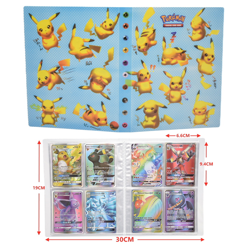 Livro de Desenho Cartão de Mapa Pasta de Jogos Suporte de Bolso Lista de Enchimento Presente para Crianças Álbum Pokémon Peças Animado Vmax gx 9 240 2 Jogos de carta colecionáveis