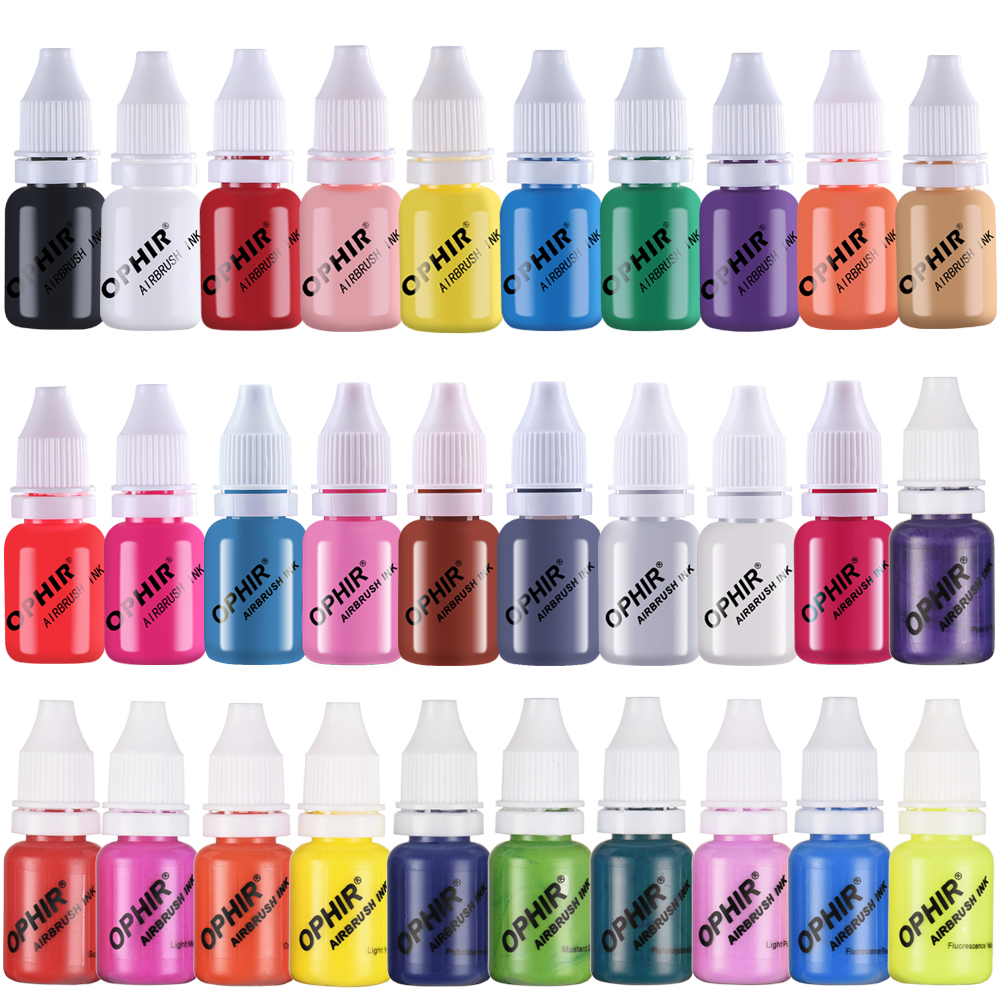 Best of OPHIR Water Base Airbrush Nail Ink Acrylic Paint For Nail Art Polish 10ML / Bottle Airbrush Nail Paint 30 Colors For Choose TA098 Reviews & Tips