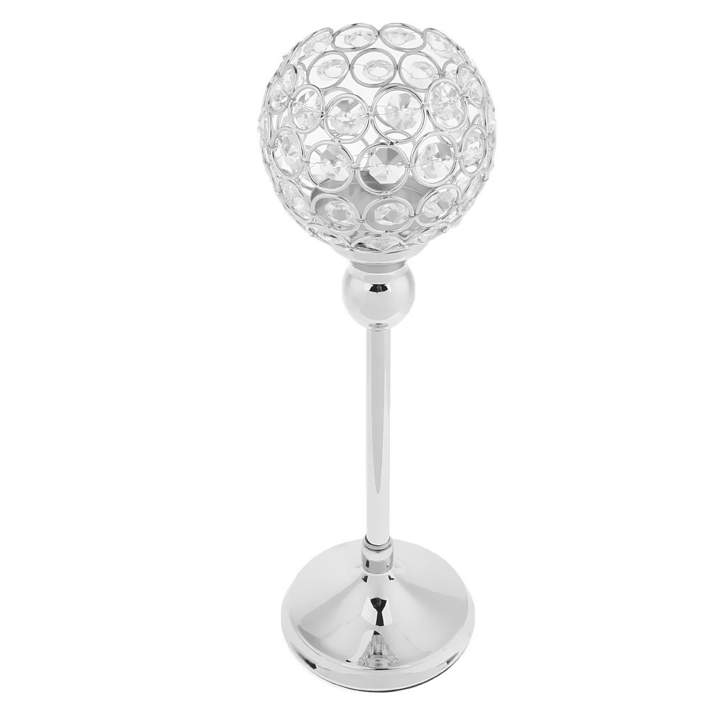 Crystal Globe Candelabra Wedding Pillar Centerpiece Votive Candle Holder Gold / Silver Color Chandelier