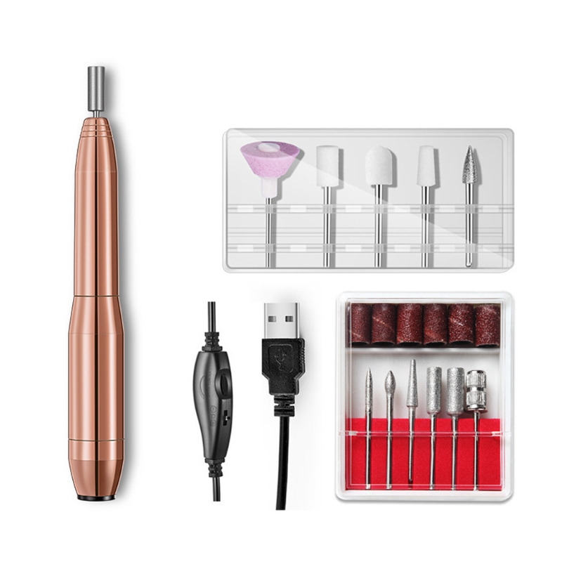 Arquivo do Prego com Bandas Ferramentas do Prego Kit de Manicure Máquina Elétrica Profissional 20000rpm Lixar Polimento Forma 27rc Usb 1 Cheap Equipamento de unhas artísticas