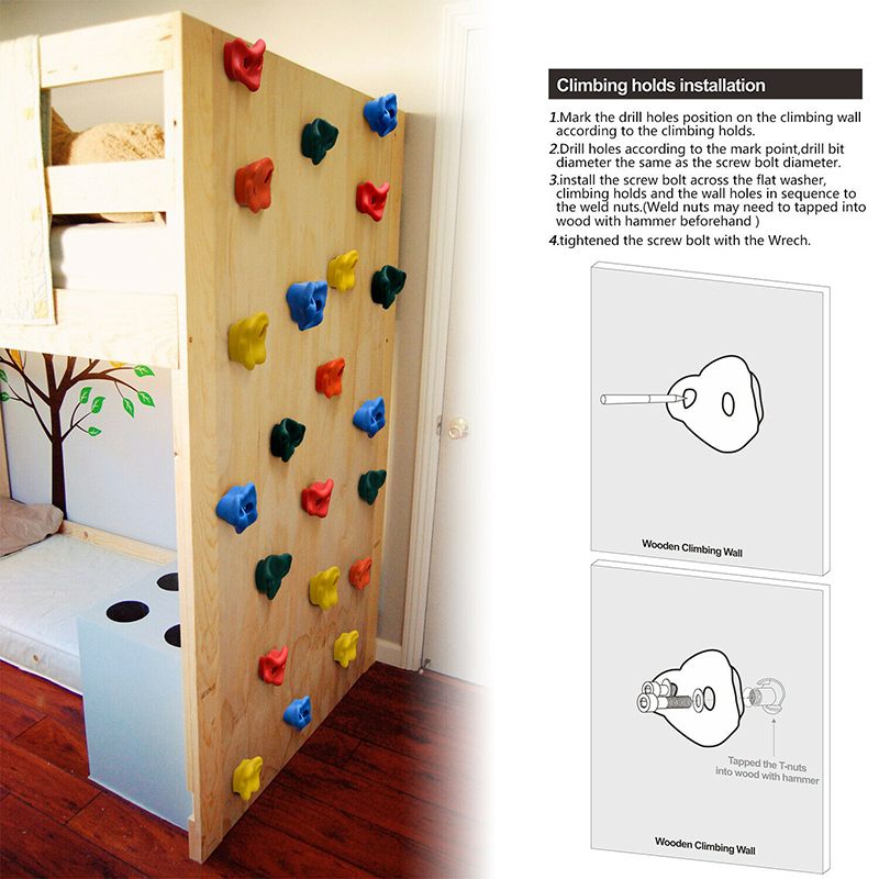 10 stücke Klettern Wand Strukturierte Rock Wand Steine Klettern Griffe Boulder Rock Cam Nuss Bouldern Hält Für Kinder Kind，klettergriffe boulder – Detail 7