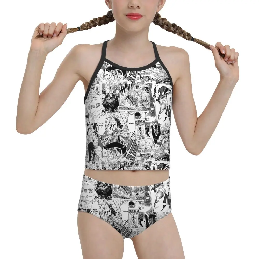 2021 Japanese Anime R374 Swimwear for junior high school Girls Print Manga Biquini Wholesale Brand for Children Girl cute bikini sets