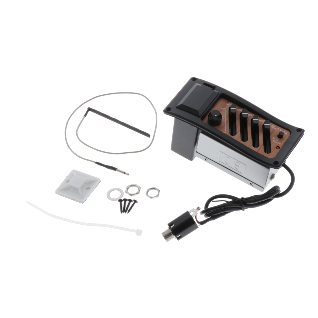 Acoustic Guitar Pickup Pre-Amp Piezo Tuner Active Complete Kit EQ-7545R