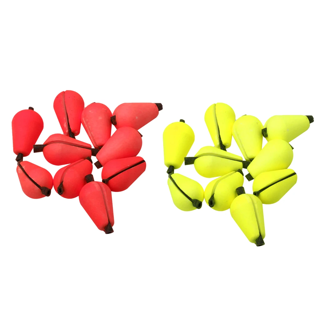 12 Pcs Floating Foam Strike Indicator Accessories for Fly Fishing Tackle Boxes -Red&Yellow