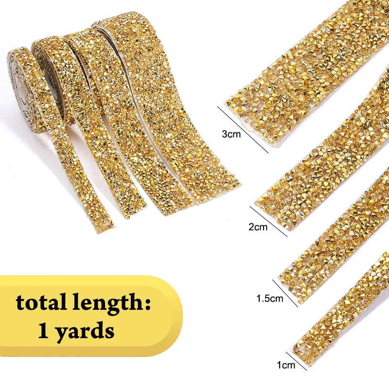 Rhinestone Chain Tape Trim Resin Diamond Belt Strip Double-sided Adhesive Self-adhesive Clothing Accessories DIY Accessories
