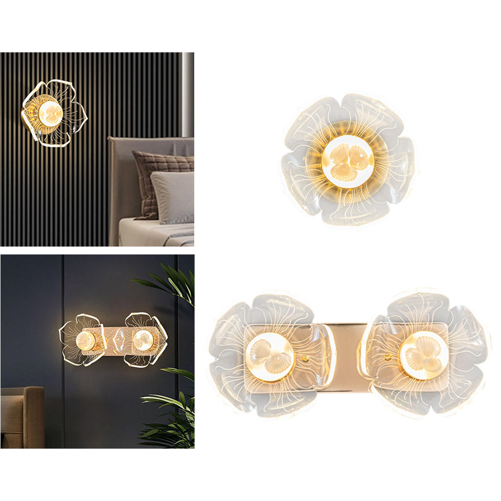 Simple LED Wall Lamp ,Sconce Light Plug-in Night Lamp Lighting Fixtures Wall Mounted Lotus for Home Doorway Indoor Outdoor Decor
