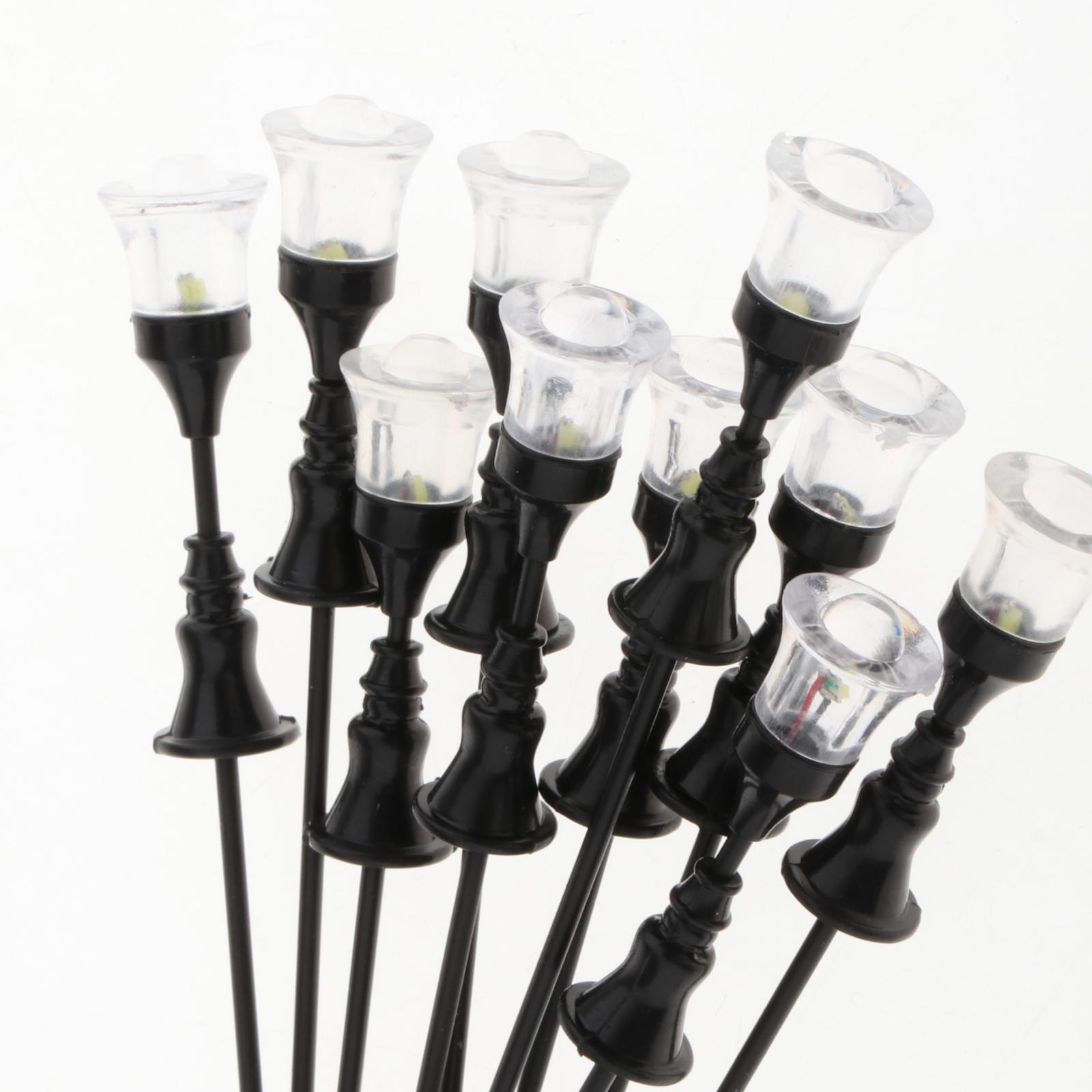 10pcs Street Lights Railway Miniature LED Lamppost Model HO TT N 1:100-1:150
