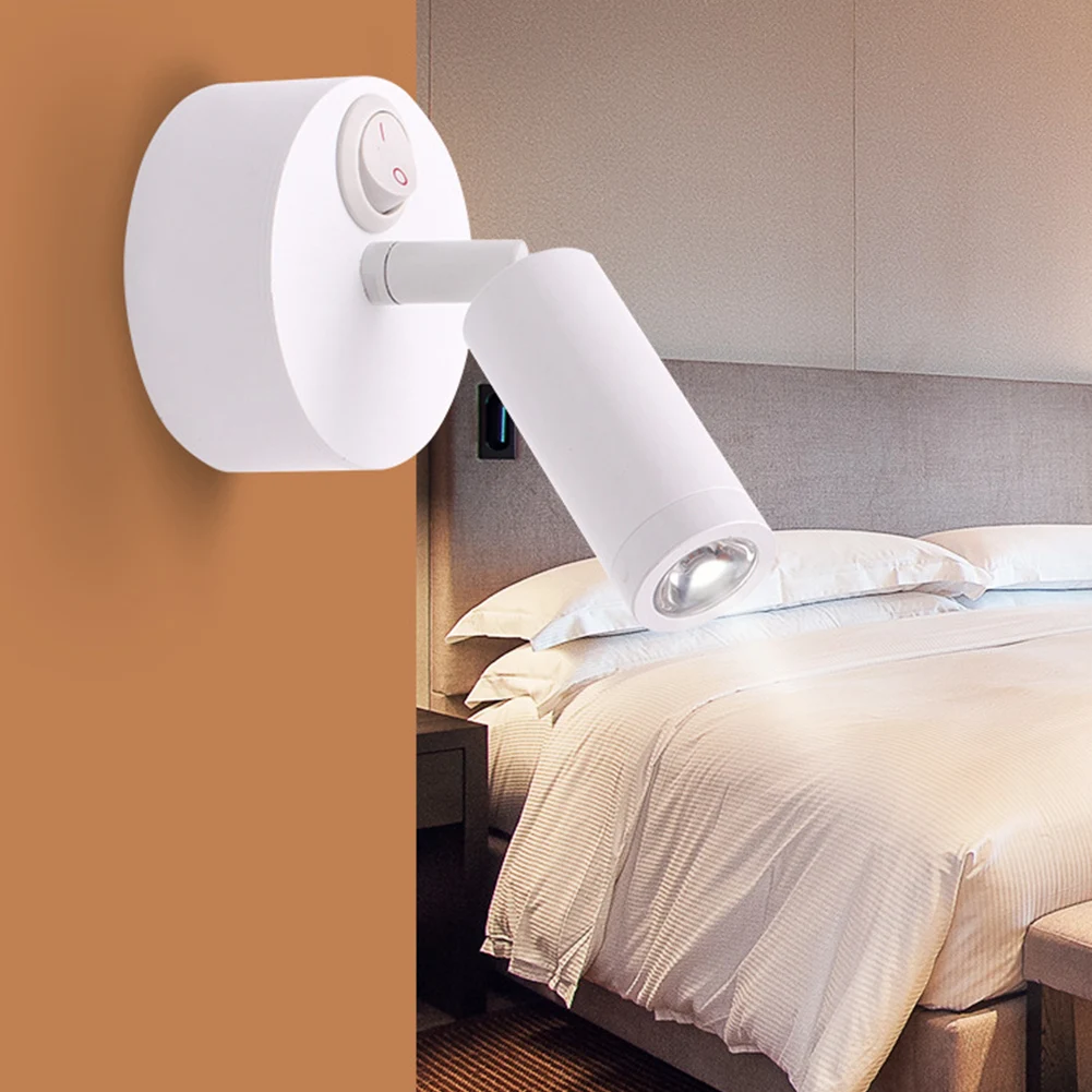 swing arm wall lamp Wall Mount Rotating Corridor Bright Bedside Motorhome Reading Light Home Eye Protection Button Switch Caravan Modern LED Spot wall hanging lights