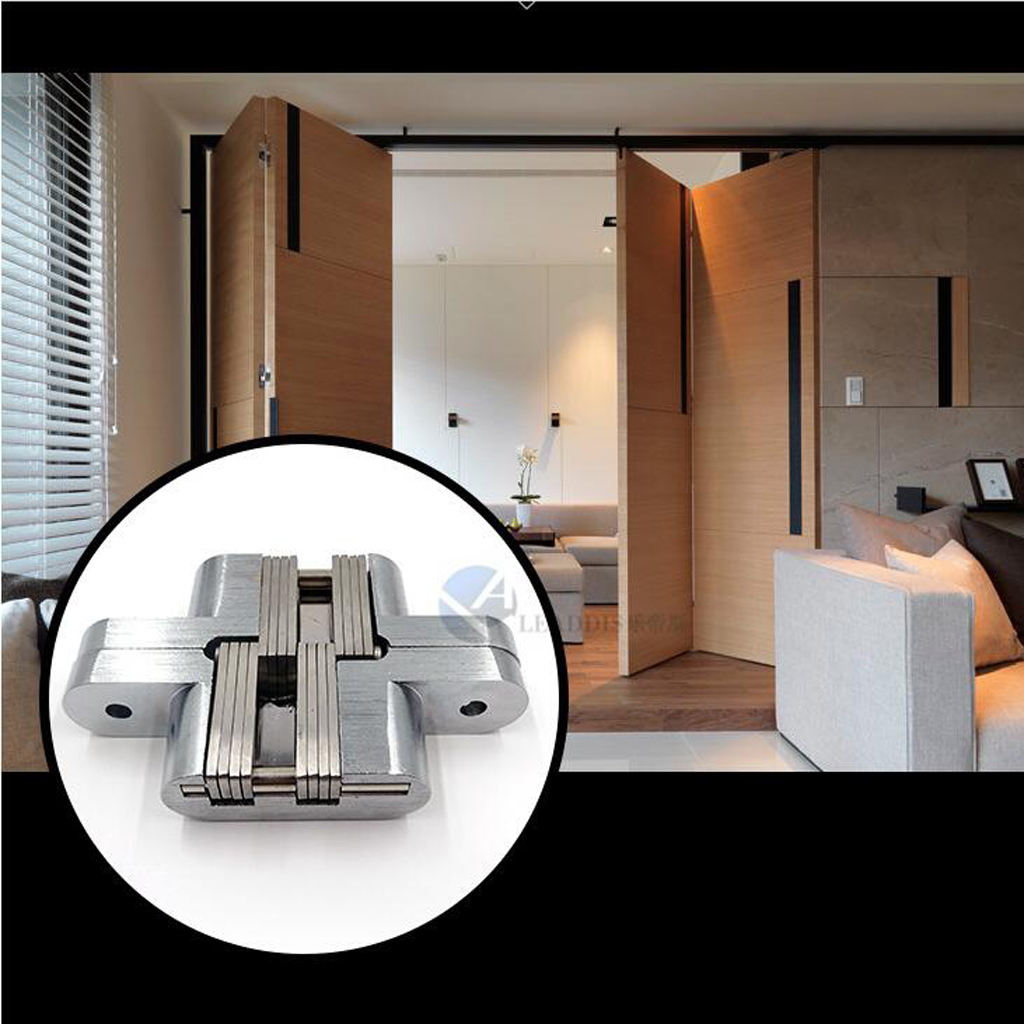 Heavy Duty Cross HStainless Steel Hidden Conceal Hinge Invisible Cross Door Worktop Hinges DIY