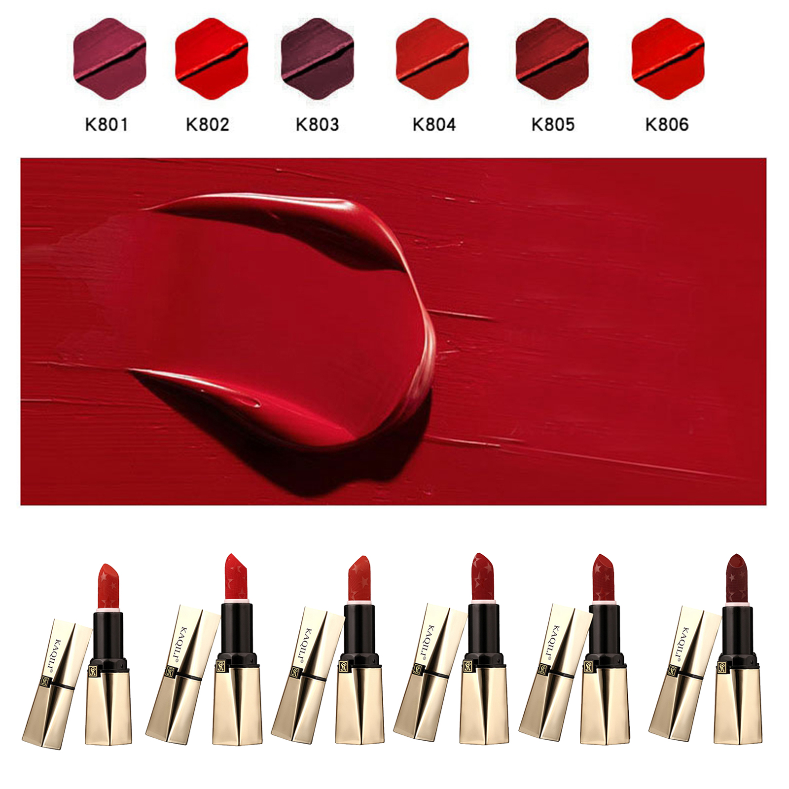Natural Red Color Sensational Lipstick Moisturizing Lip Makeup Matte Finish High quality Material Matte Lipsticks Nonstick Cup