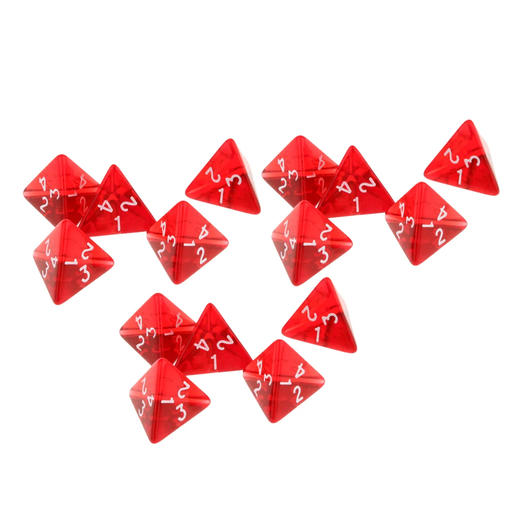Pack of 15 Dice Set Dnd Dice for  Board Game Red Acrylic