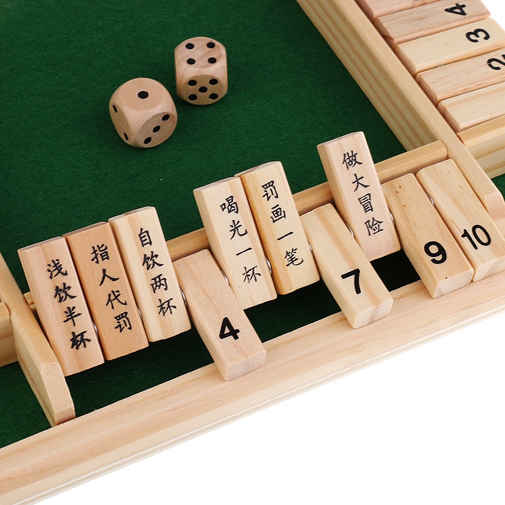 Classic Shut The Box Wooden Board Drinking Game Dice Kids Toy Christmas Gift