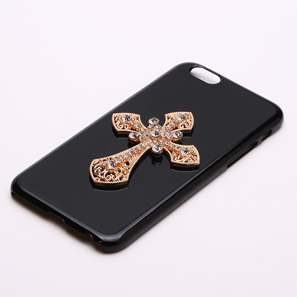 5 Pieces Crystal Cross Shape Embellishments Flatback for Scrapbooking Decoration Crafts 7.5x6.6cm