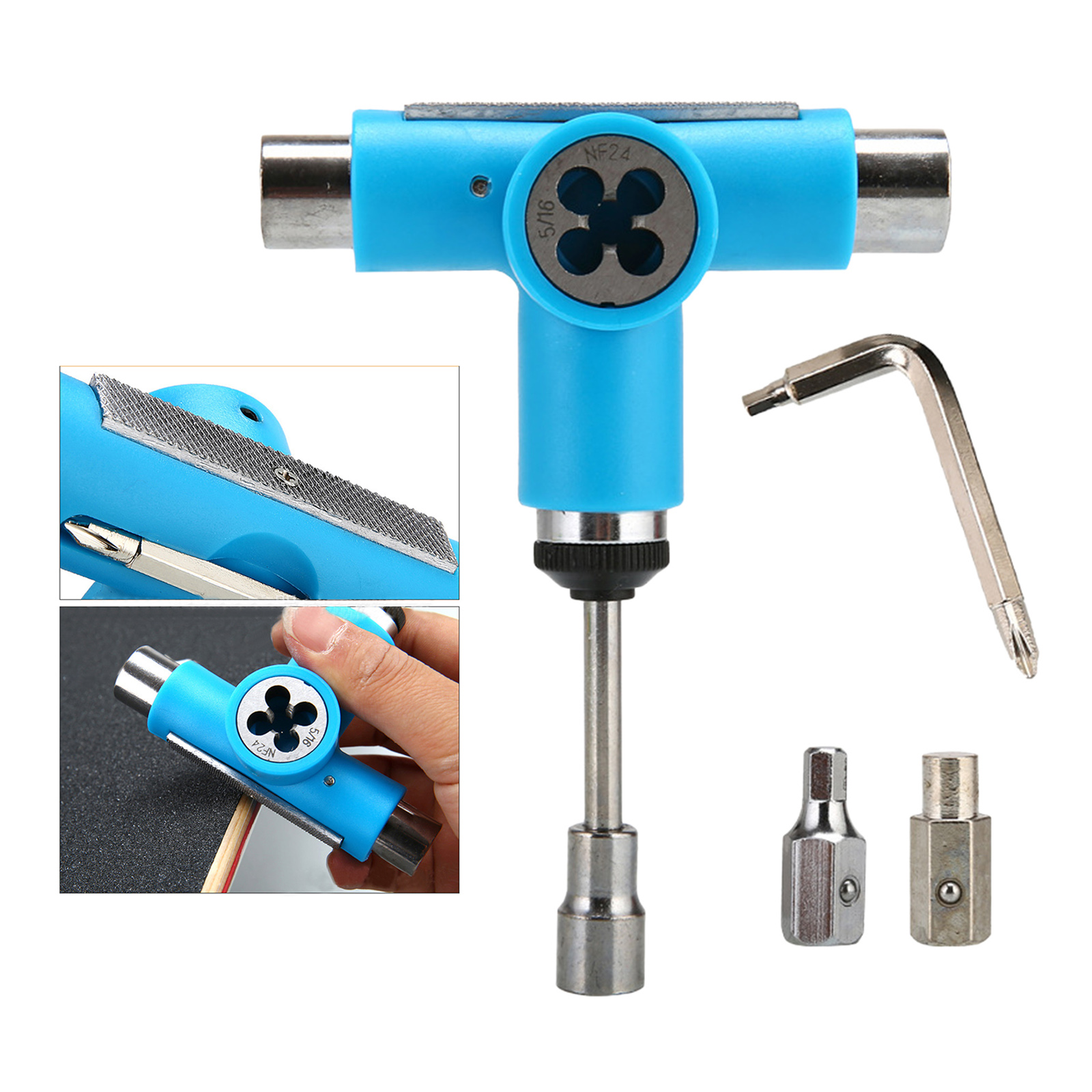 Multi Skateboard Scooter Roller Skate Longboard T Shape Tool Wrench