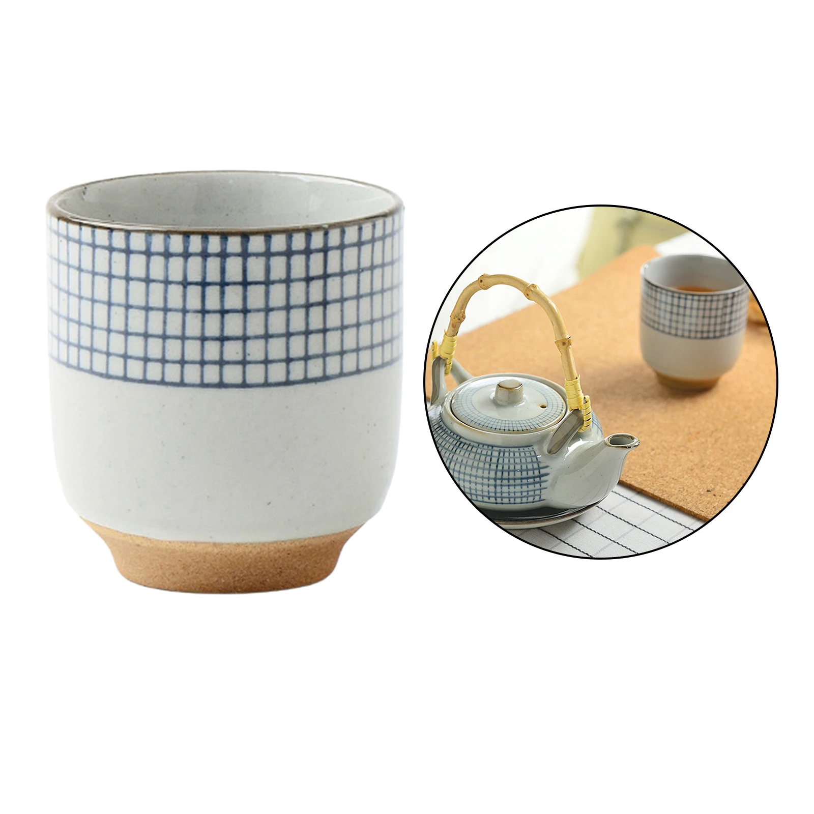 Japanese Pottery Tea Cup Mug Handpainted Ceramic Teacup Yunomi Tea Cup, No Handles