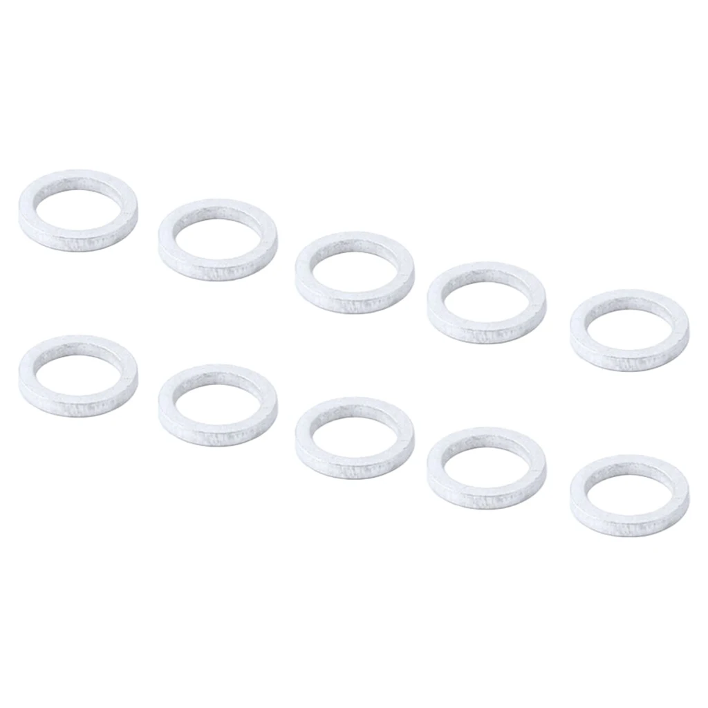 10 Count Aluminum Alloy Bike Spacer Headset Washer Chainring Gasket 12mm OD.