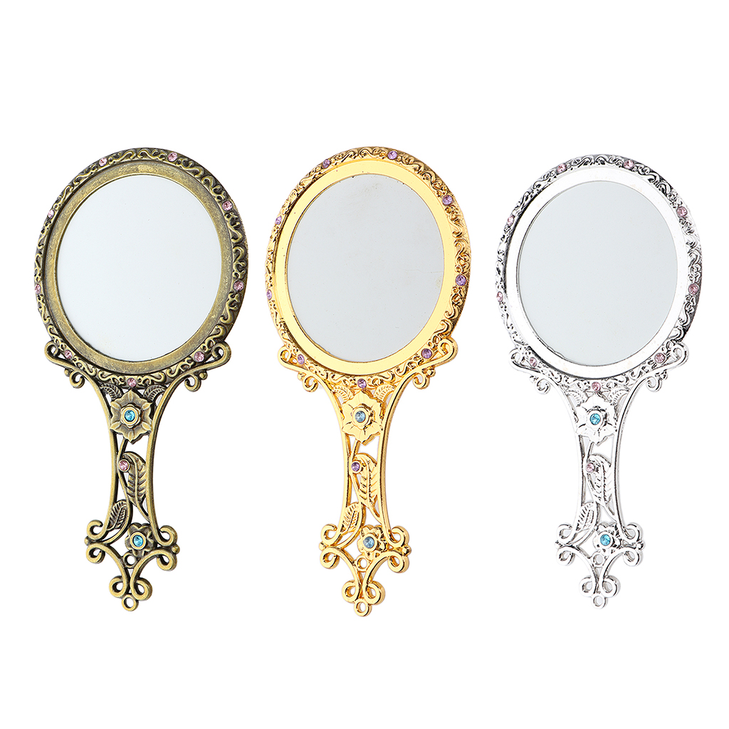 Personalised Portable Antique Pocket-Size Hand Mirror Makeup Beauty Cosmetic